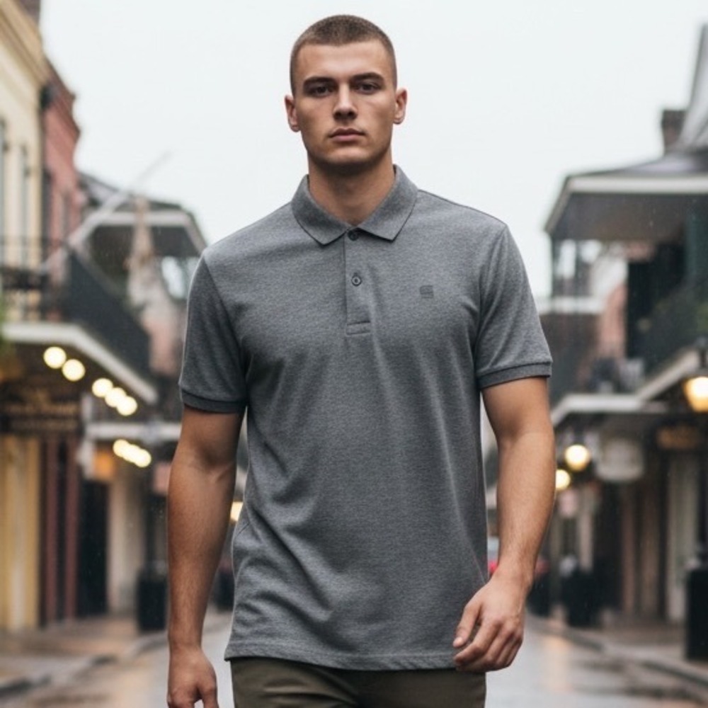G-Star Raw Men Pitro Contrast Polo Shirt Slim Fit Heather Grey D00995-7642-906 L